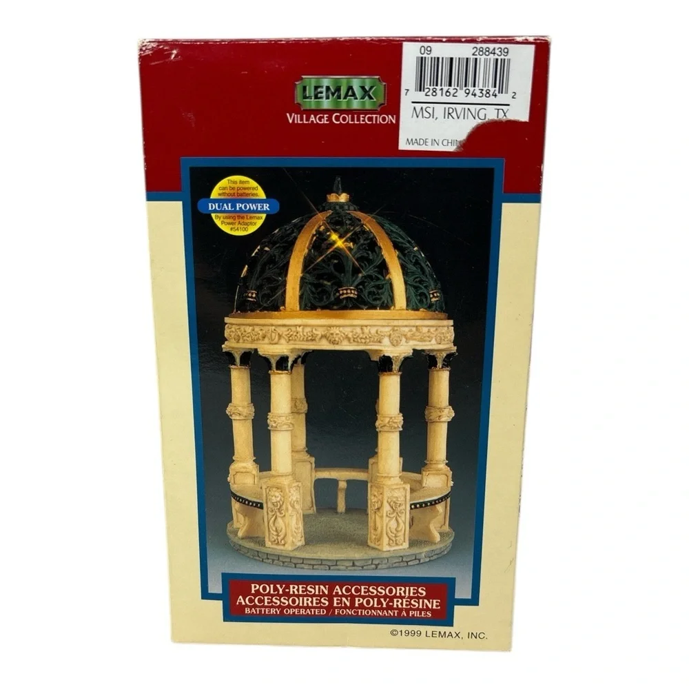 Vintage 1999 Lemax Village Collection Lighted Grand Gazebo #94384A Tested